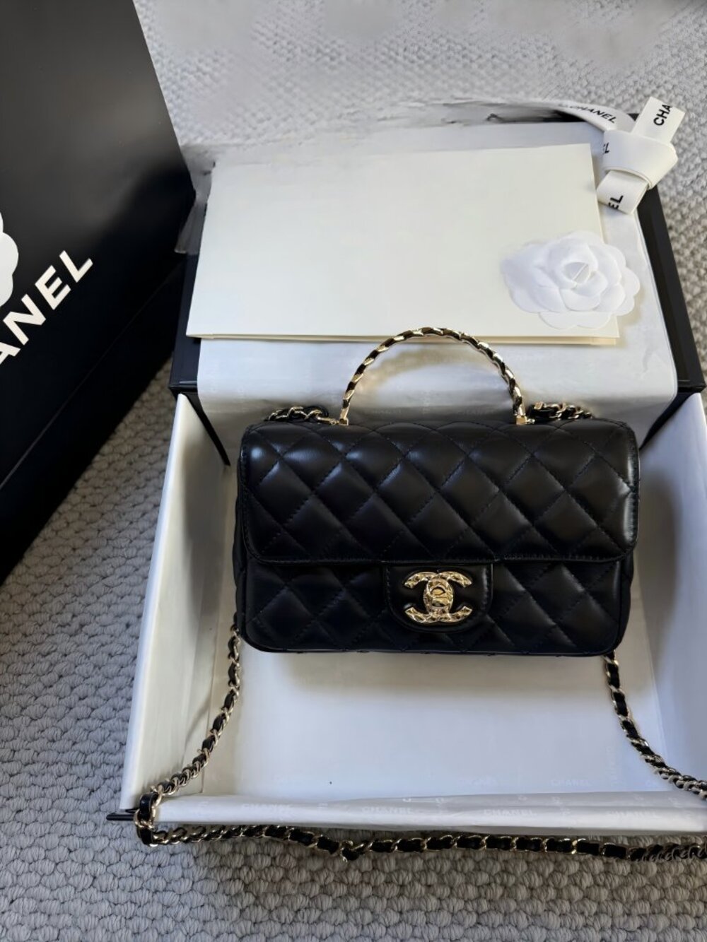 CHANEL Mini Top Handle Flap Bag